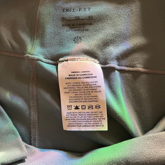 Nike Dri-Fit Yoga Leggings Green High Waisted Stretch Pull-On Activewear Sz XL - Picture 9 of 9
